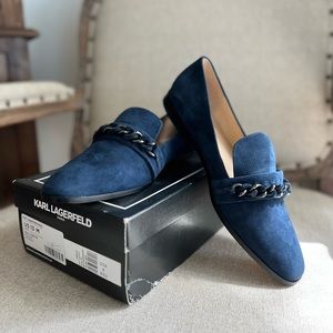 Karl Lagerfeld Lynette Midnight Suede Flat